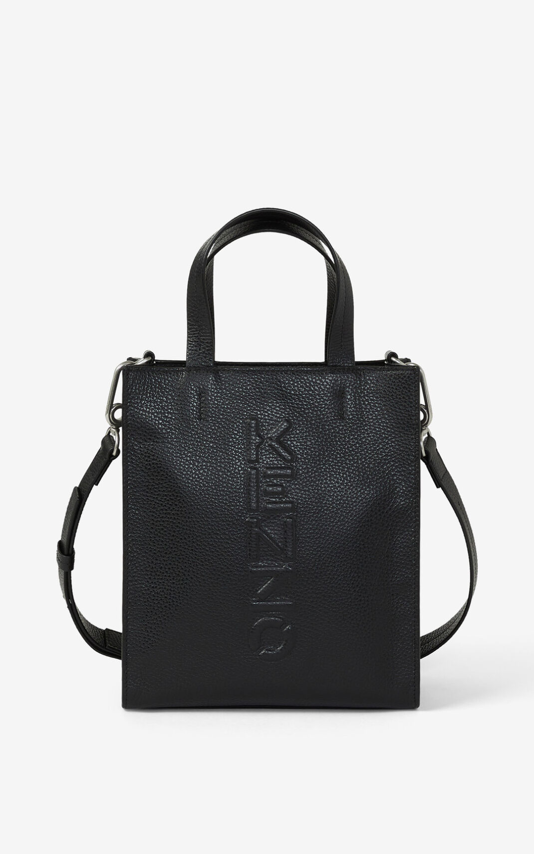 Kenzo Imprint small grained Cuero Bolso Shopping Mujer Negras | 8910623-YF